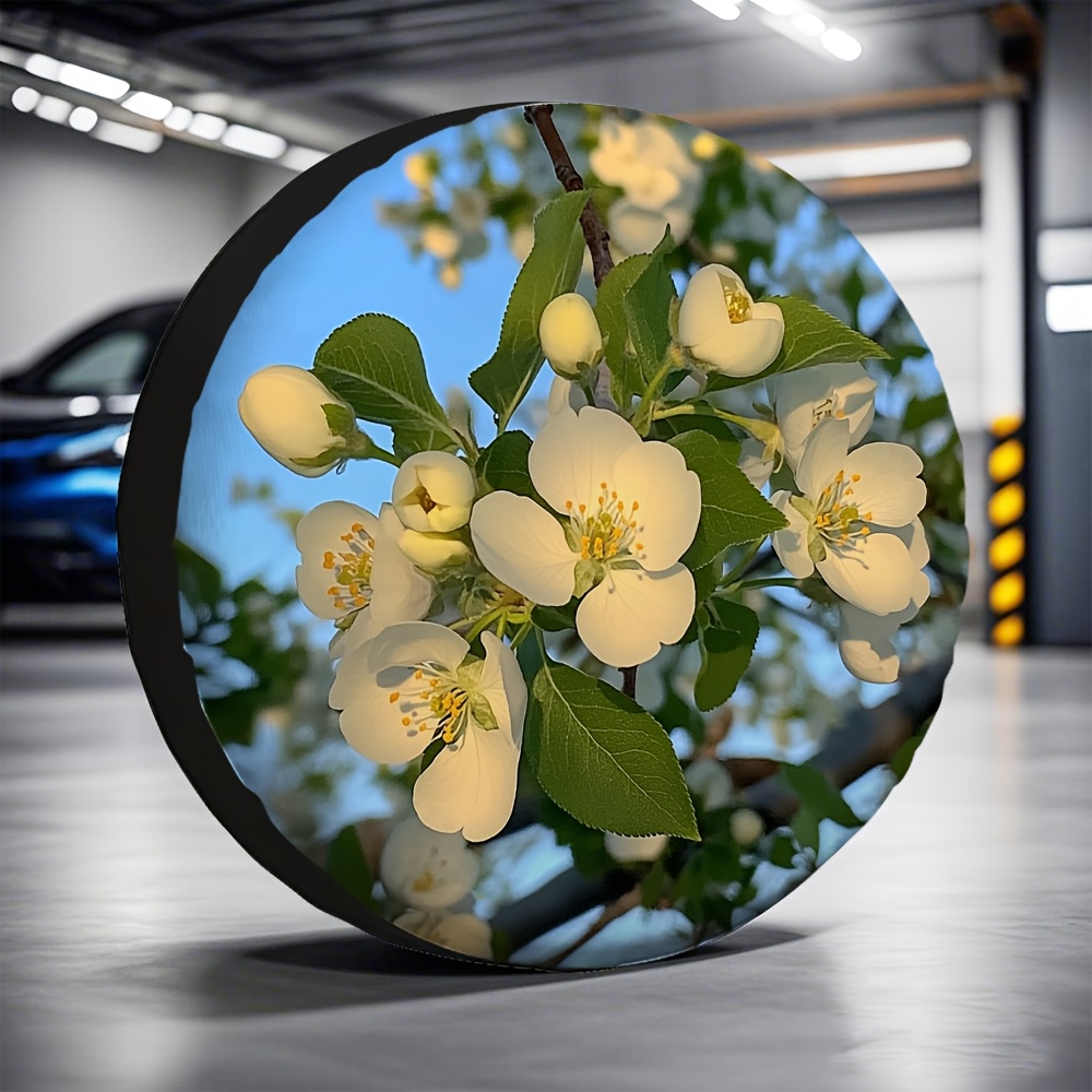 Travel Accessories You Need - 1 stuk witte bloemenbandenhoes - Veelzijdig