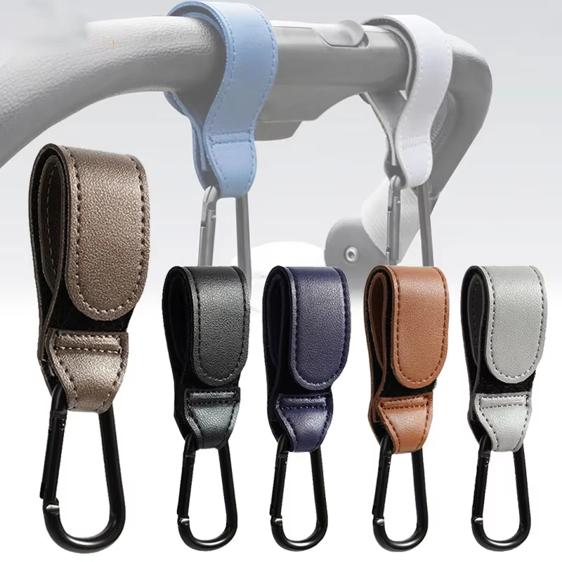 Travel Accessories For 1 Year Old - 2 stuks lederen karrenhaken kinderwagenhaak PU