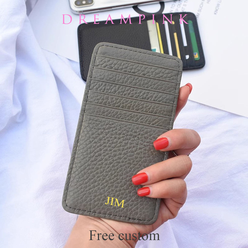 Travel Wallet Slim - Luxe Aangepaste Naam Initialen Koeienhuid Kaart