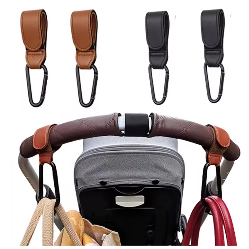 Travel Accessories For 1 Year Old - Kinderwagenhaak Mode PU-leer Verstelbare kinderwagenhaak Winkelwagenorganisator
