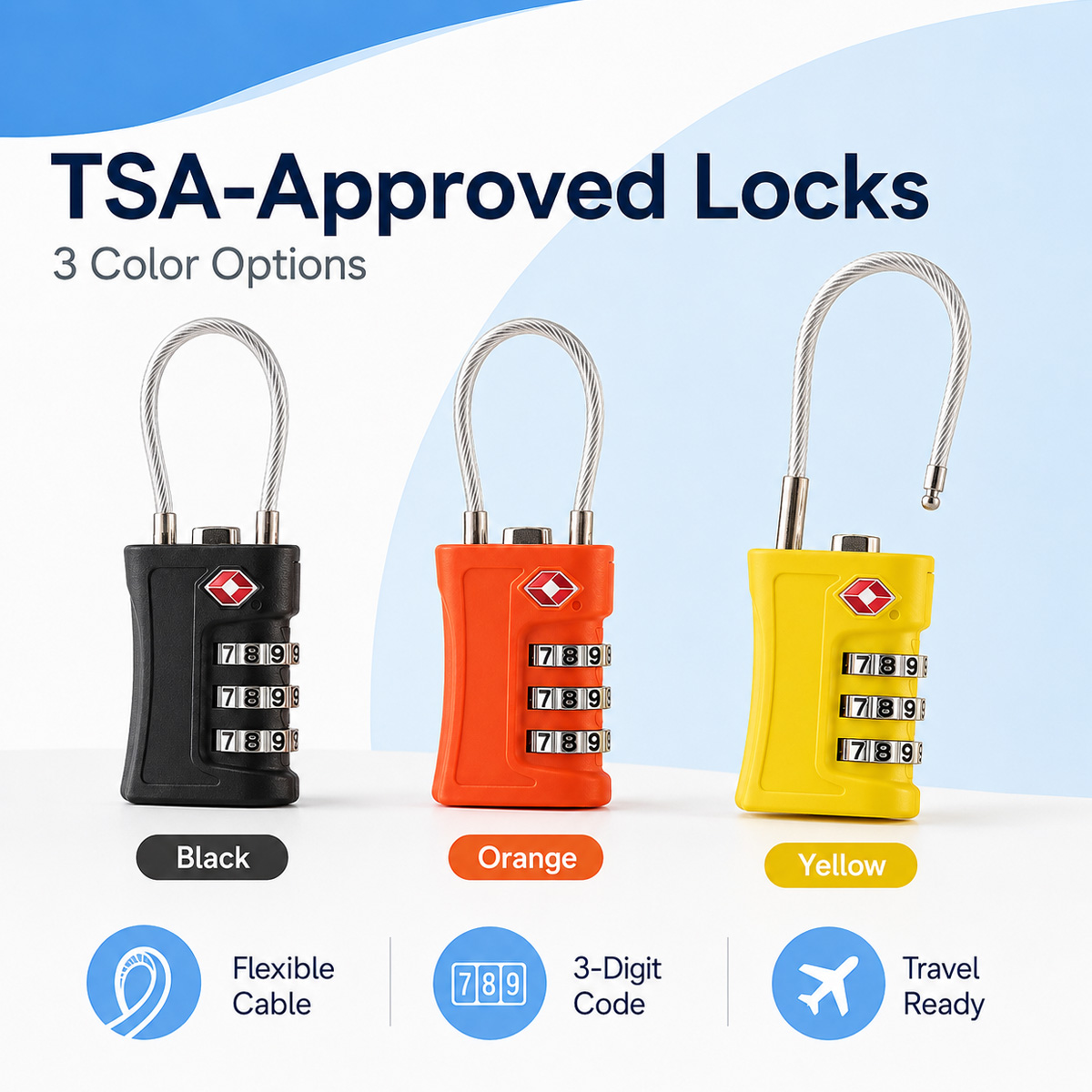 TSA goedgekeurd bagageslot 3-c - Travel Lock Tsa Approved recensie en prijs