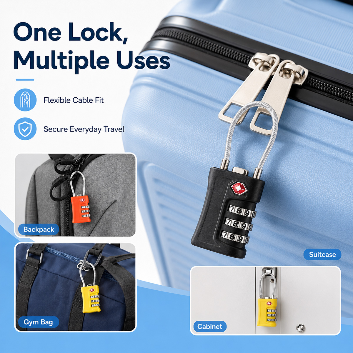 TSA goedgekeurd bagageslot 3-c - Travel Lock Tsa Approved recensie en prijs