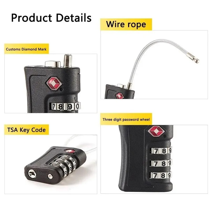 TSA Douaneslot 3 Cijfers Reisw - Travel Lock Tsa Approved recensie en prijs