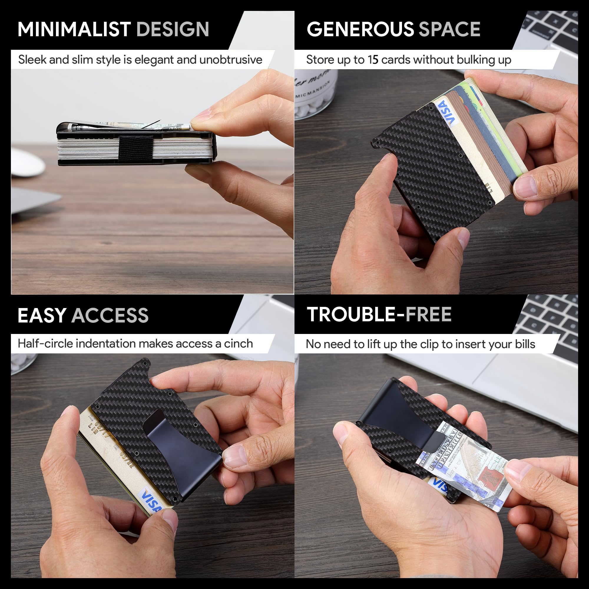 Portemonnee van koolstofvezel, - Travel Wallet Slim recensie en prijs